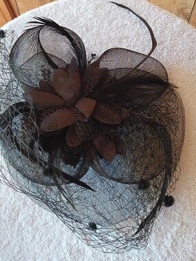Fascinators Women's Black Net Flower Derby Etc Hair Clip New